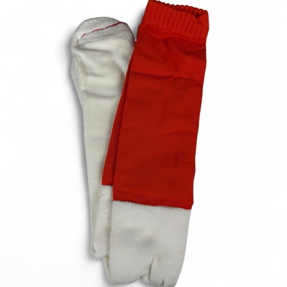 Tck‎ White Orange Linebacker Football Socks One Size Fits Most 1 Pair